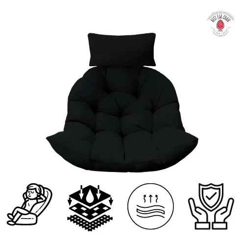 Black U-Shaped Cushions for Hanging Egg Chair