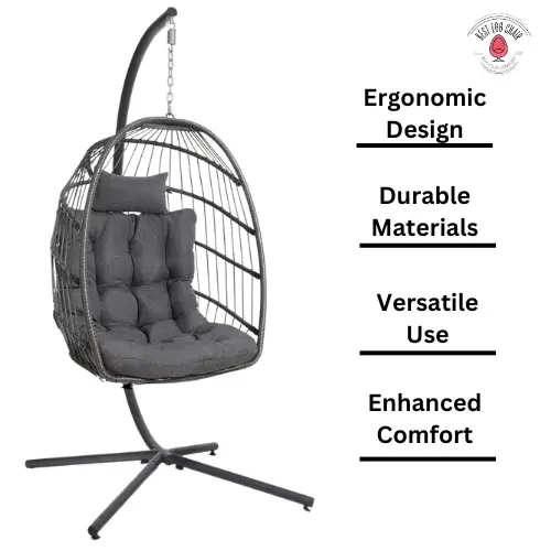 Switte Dark Grey Hanging Egg Chair With Stand